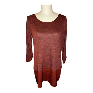 NEW The‎ Limited Women’s Small Rust High Low Tunic With Roll Tab Sleeves NWT